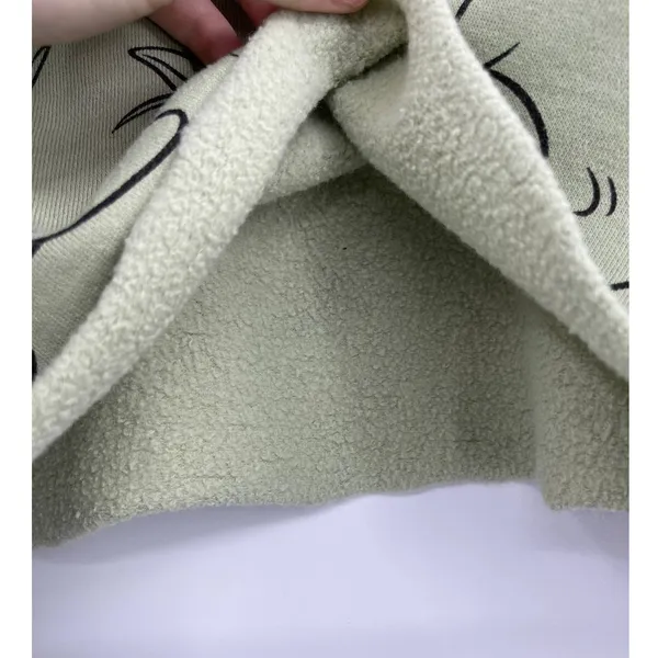 Looney Tunes Womens Bugs Bunny Daffy Duck Green Cropped Sweater Medium - Image 5