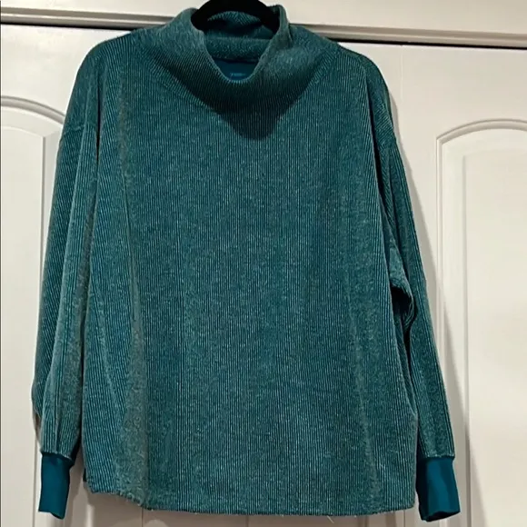 Nike Therma-FIT‎ Yoga Luxe Textured Pullover | Teal Cowl Neck | Women’s 1X - Image 2