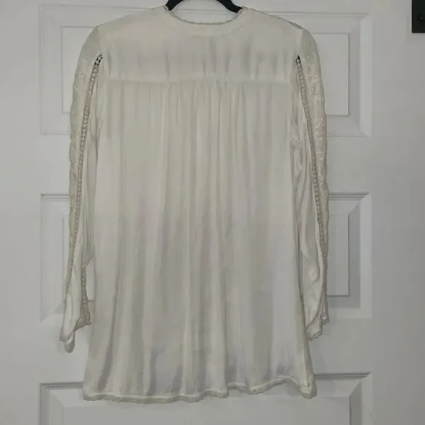 Sundance Boho Cream Lace Button Down Blouse - Image 6