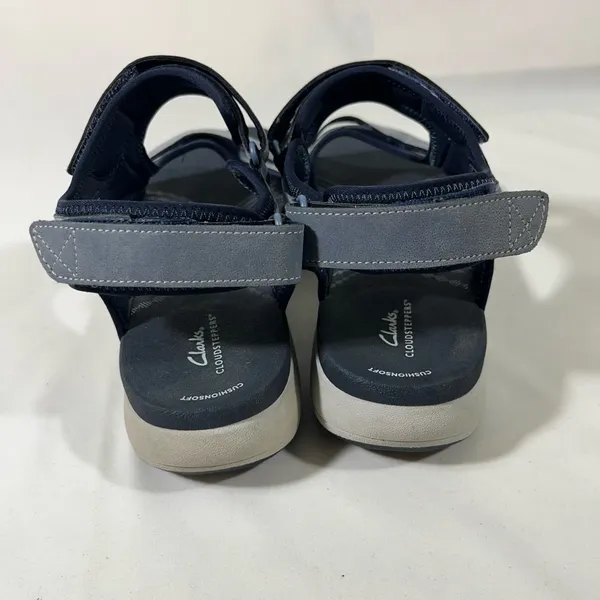 Clarks Cloudsteppers Mira Bay Strappy Sandal Cushion‎ Soft 10m Blue Preowned - Image 4