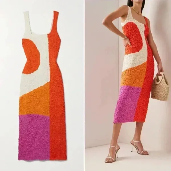 NWOT MARA HOFFMAN Pomelo Sloane Dress Red Multicolor Size Small - Image 11