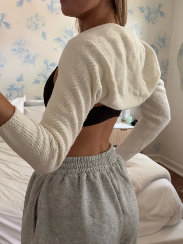 Oak + Fort Sweater Bolero White - Image 3