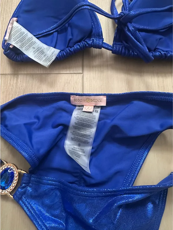 Moda Minx cheeky bikini set Blue - Image 3