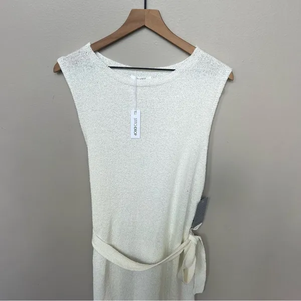 StitchDrop NWT Nantucket Sleeveless Knit Sweater Dress Optic White Size XL - Image 3