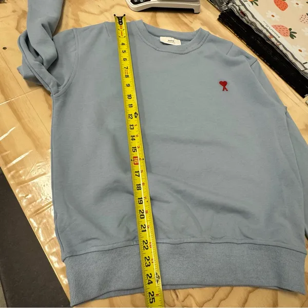 AMI ALEXANDRE MATTIUSSI Blue‎ Ami De Cœur Sweatshirt In 459 Light Blue Medium - Image 13