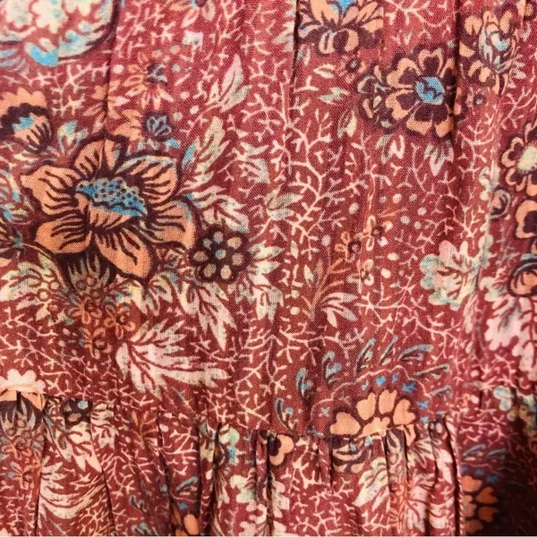 Ulla Johnson Juniper ruched floral 2022 mini dress in orange brown. Size 4 - Image 8