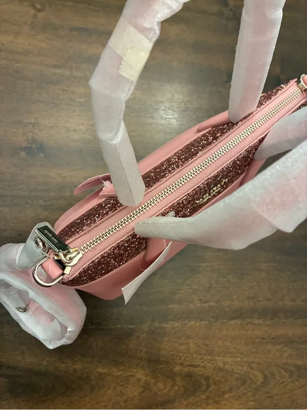 Kate Spade Satchel Flash Glitter Pink Bag Purse Crossbody New NWT - Image 6