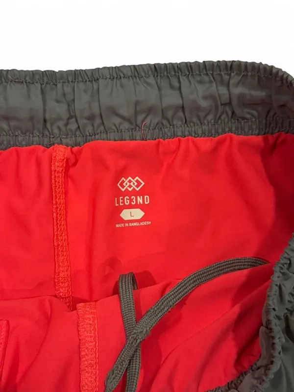 LEG3ND 2-in-1 Running Shorts – Gray / Red - Image 4