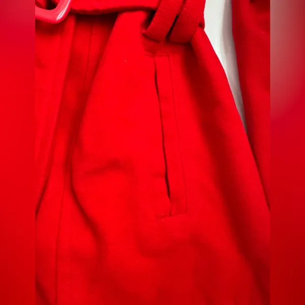 Lamasini Women's Vibrant Red Trench Coat - Image 5