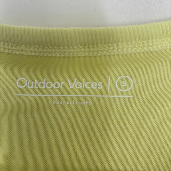 Outdoor Voices Yellow Chartreuse Ribbed Active Tank w/Built In Bra Womens Small - Image 3
