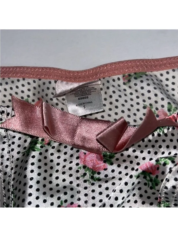 NWOT Vintage Jezebel Floral Polka Dot Ruffle Tiered Micro Mini Skirt Size Small - Image 12