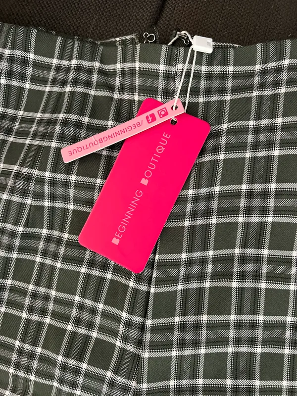 Beginning Boutique Kimbo Checked Pants Green - Image 6