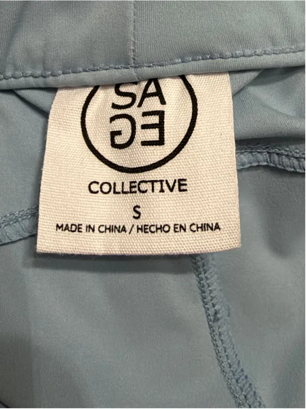 Sage Collective Womens Dusty Blue High Rise Drawstring Activewear Joggers Size S - Image 4
