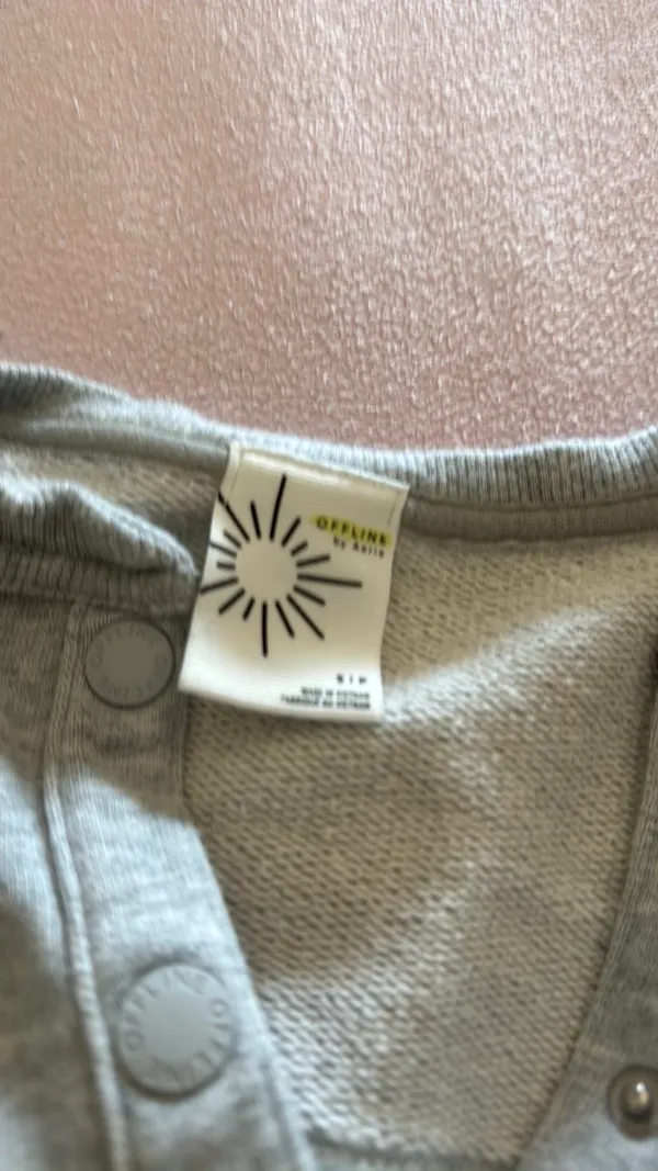 OFFLINE by Aerie Cropped Sweatshirt button up - Image 2