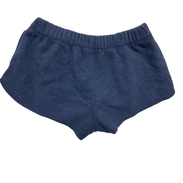 Aerie Womens Fleece Lounge Shorts M Navy Cozy Soft Pull On Laidback Relaxed Fit - Image 3