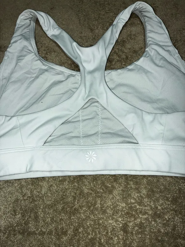 Athleta White Racerback Sports Bra - Image 2