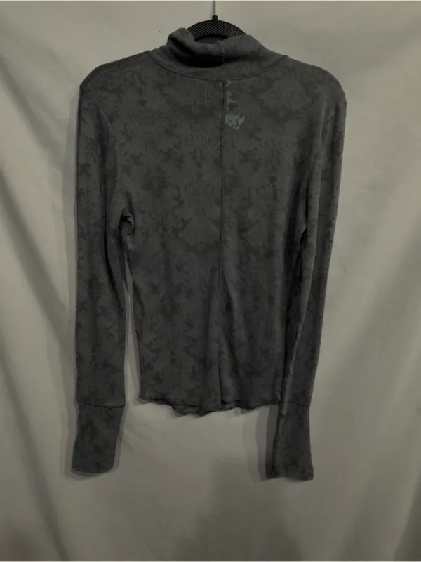 Free People Intimately You and I Gray/black Long Sleeve Turtleneck Top Small NEW - Image 3