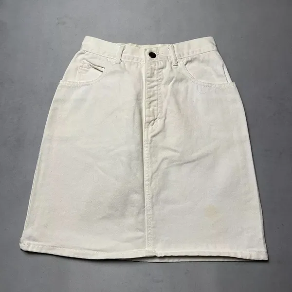 Vintage Guess Georges Marciano White Denim Skirt 1980s - Image 4
