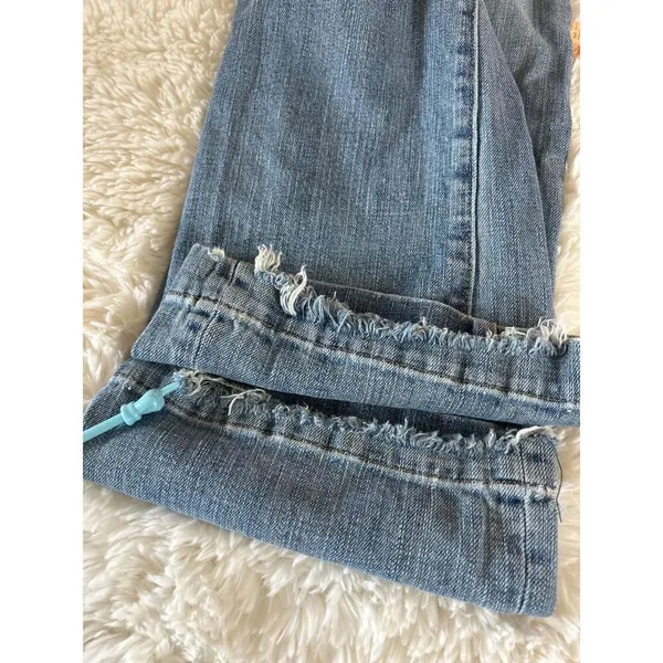 GAP Y2K Long Lean Jeans Sz2L Boot Cut Distressed Frayed Hem - Image 9