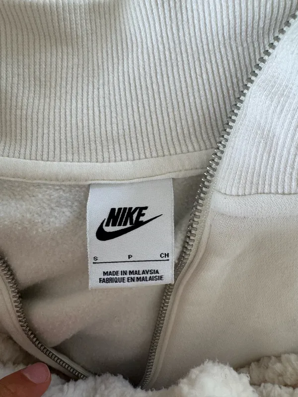 White Cropped Nike Quarter-Zip - Image 3