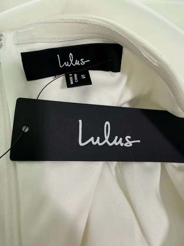Lulus Graceful Perfection White Satin Ruffled Strapless Dress - Image 4