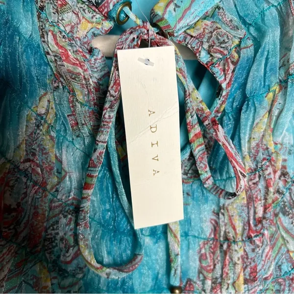 Adiva Womens Size S Sheer Chiffon Paisley Fairy Boho Halter Whimsical Top‎ - Image 9