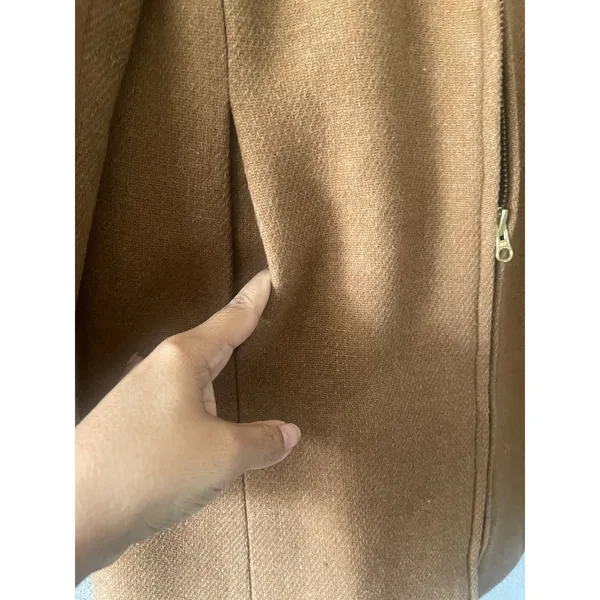 J.Crew Lodge Coat Italian Stadium-Cloth Wool Heather Brown Camel - Image 9