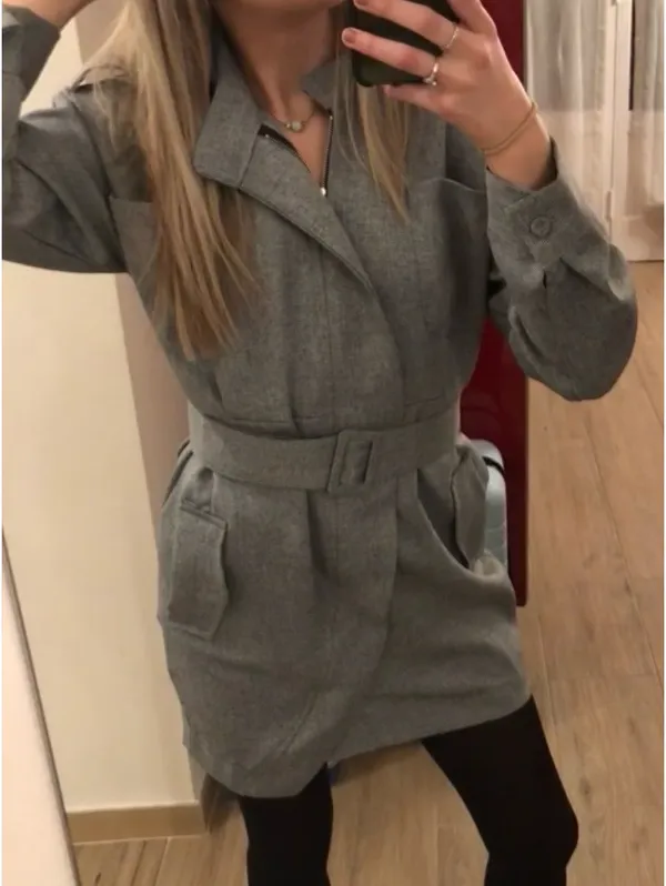 Storets Gray Belted Blazer Mini Dress - Image 4