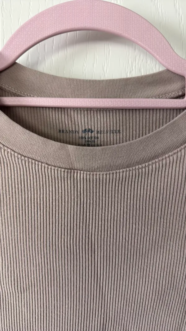 Brandy Melville Dusty Rose Thermal Ribbed Long Sleeve - Image 2