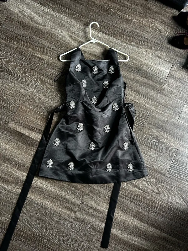 Mabel Black A-Line Mini Dress - Image 2