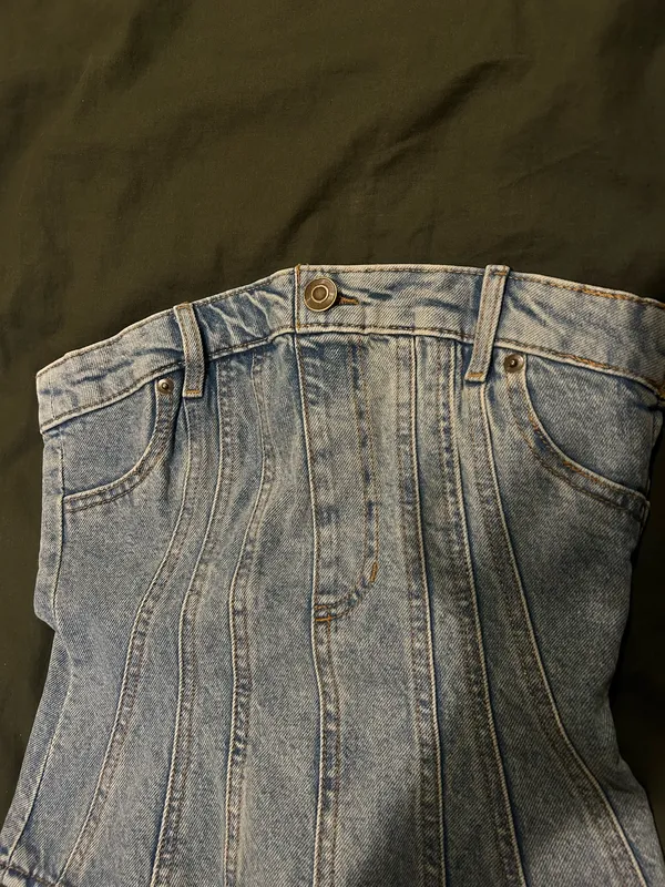 H&M Denim Corset Top - Image 4