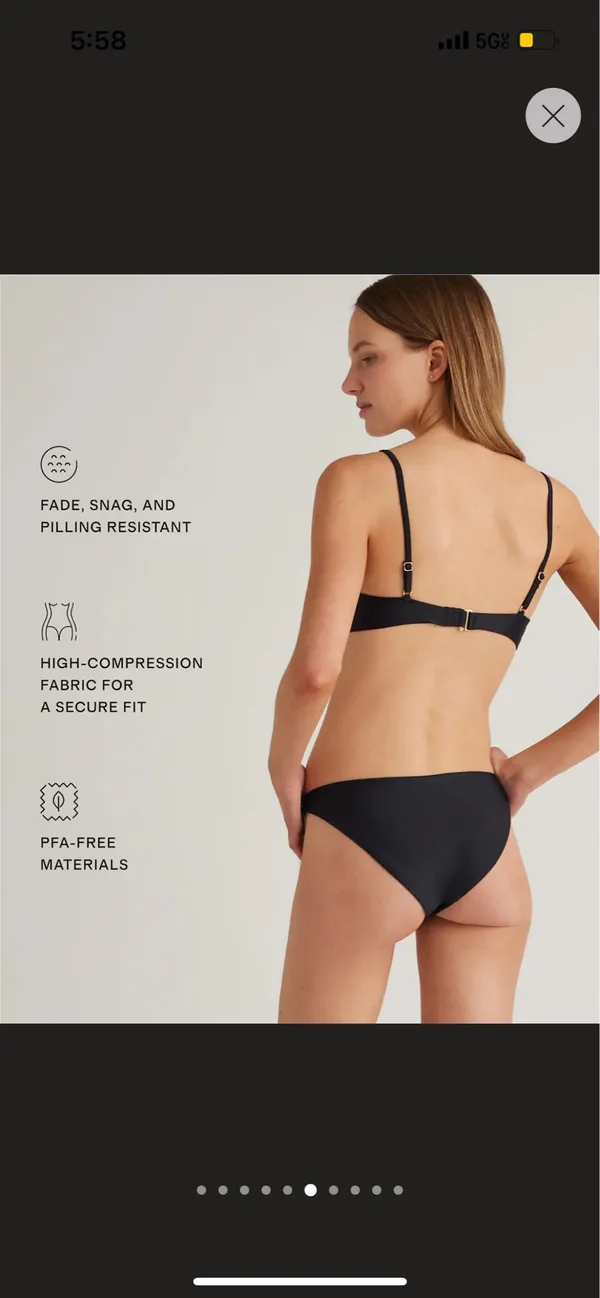 New Quince Italian V-neck Bikini Top Size Small - Image 9