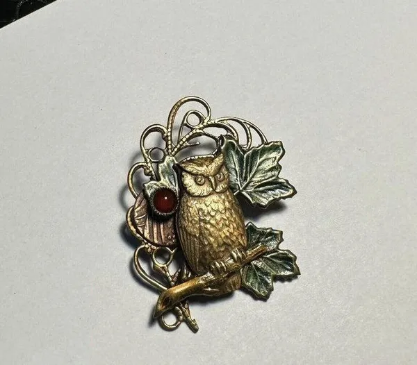Lot of 2 Bird House And An Owl Brooch Pins 1 By Birds & Blooms 1997 - Image 3
