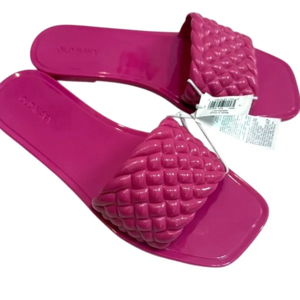 Old Navy 7 braided band jelly sandal flats slides pool shoes 2938 - Image 9