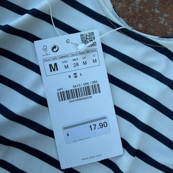 NWT Zara white + navy striped tank top Size M #summer #basics #beach - Image 5