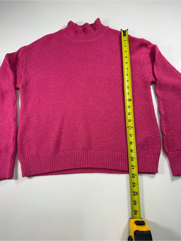 J. Crew Cotton Blend Vibrant Fuchsia Sweater - Image 2