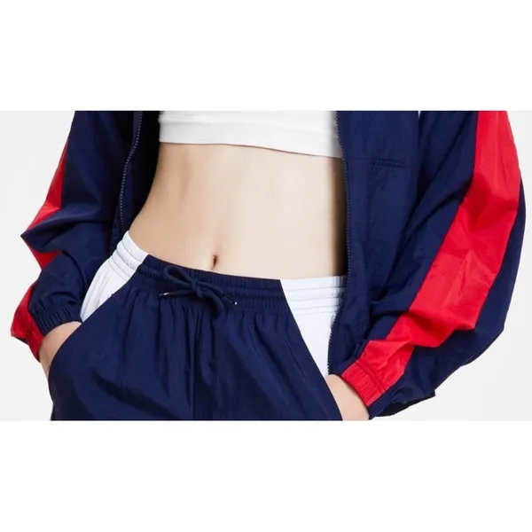 Reebok Womens Track Jacket XS Blue Red White Colorblock Full Zip Vector Sports - Image 6