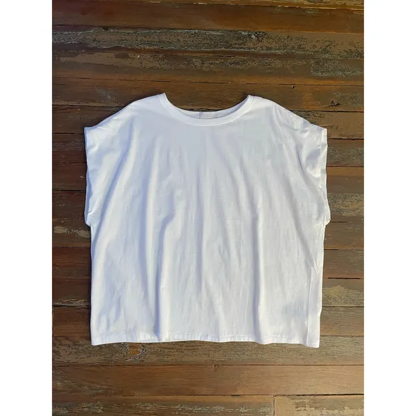 nuuds White Oversized Boxy Cotton Tee XL Minimalist Modern Basic - Image 5