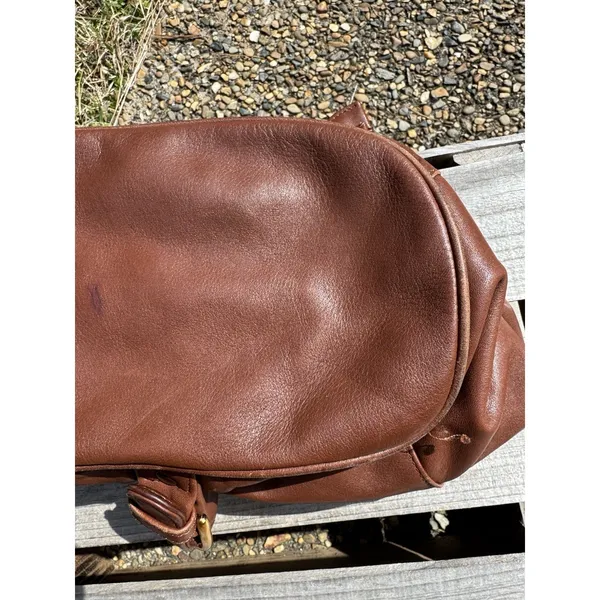 LIZ CLAIBORNE Shoulder‎ Purse Satchel Tote Leather Bucket Bag Brown Rare - Image 3