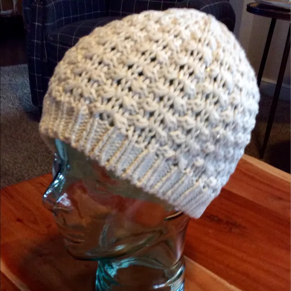 GAP Woven Cream & Gold Beanie - Image 3