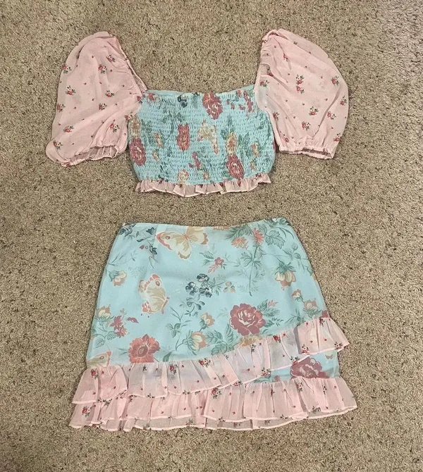 Dollskill x Holly Hobbie Floral Milkmaid Top and Mini Skirt Set - Image 5
