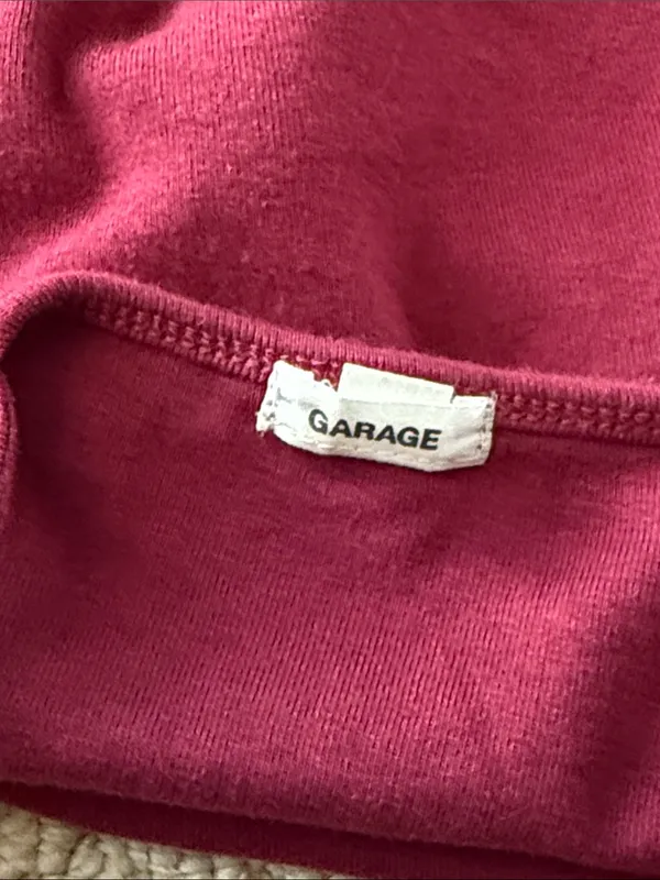 Garage Size Small Women's Burgundy Spaghetti Strap Tank Top - Image 5