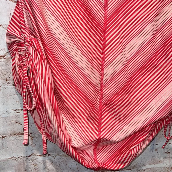 Columbia anytime casual striped tunic Omni wick large cinched sides V-neck pink - Image 4