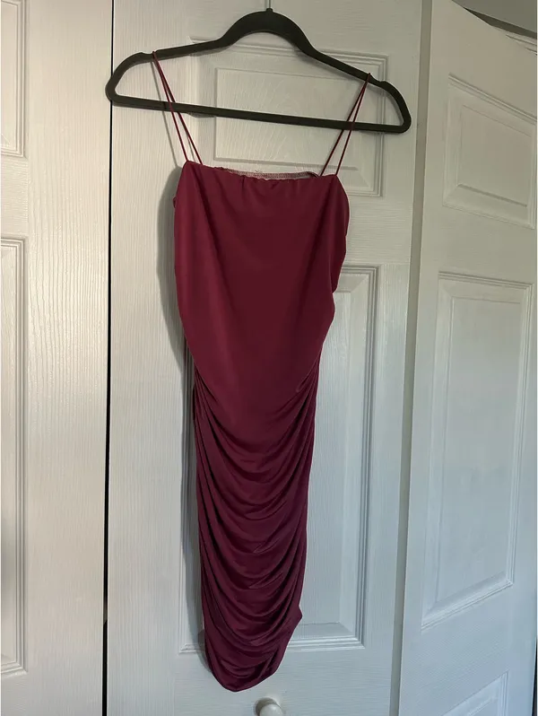 Windsor Pink Ruched Bodycon Mini Dress - Image 3