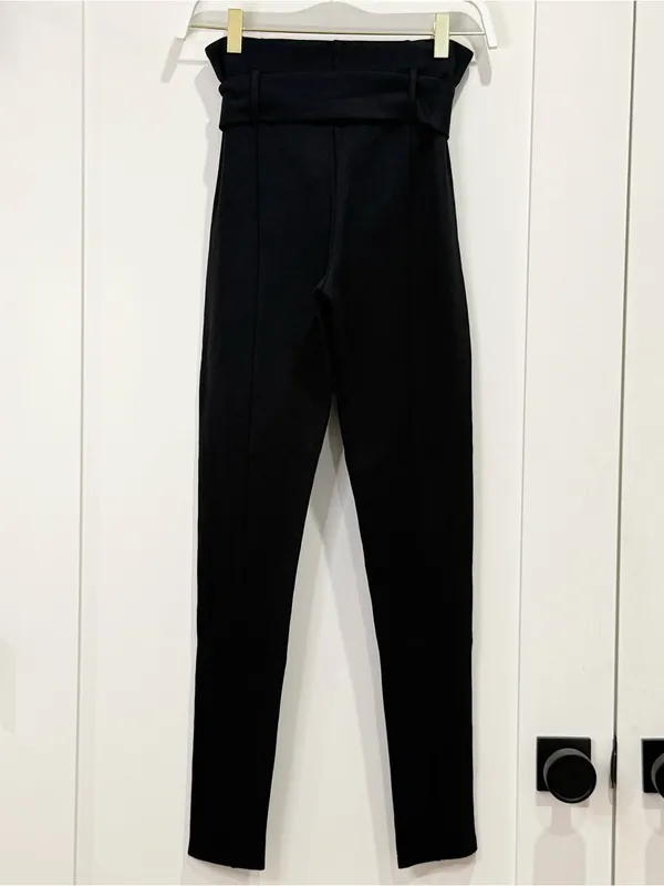 LPA High Waisted Belted Leggings Small Black Party Going Out City Chic Minimal - Image 8