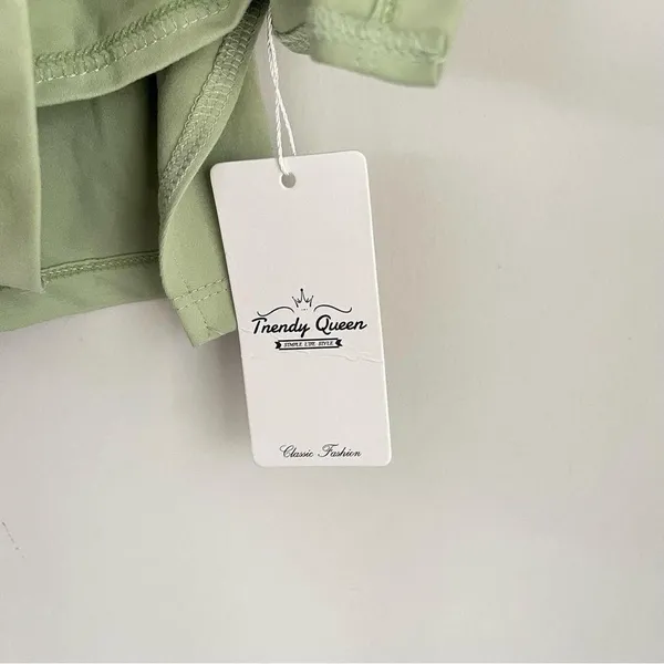 NWT Trendy Queen Green Ruched Cropped Tank Top Size XS - Image 4