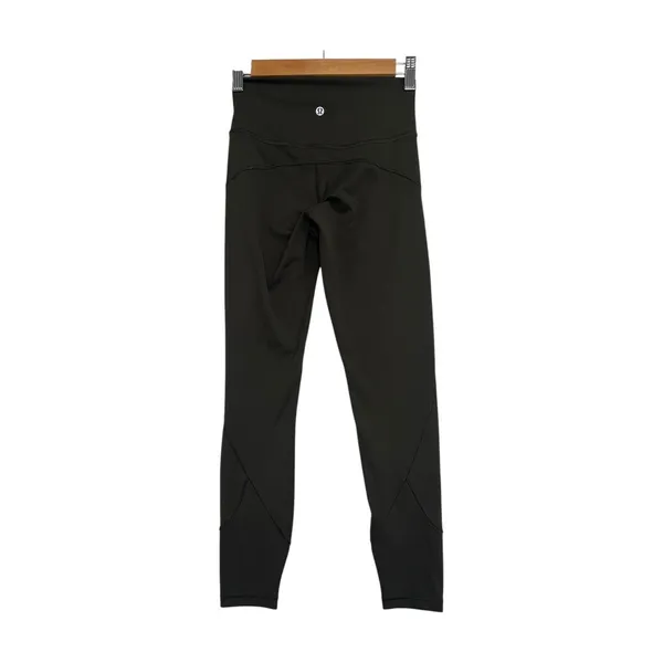 Lululemon In Movement Leggings Womens 4 Green Everlux High Rise 7/8 Yoga Workout - Image 2