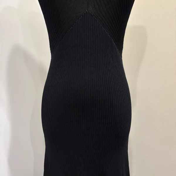 Line & Dot Dre Criss Cross Maxi Dress‎ Black Stretch Ribbed Knit Halter Small - Image 6