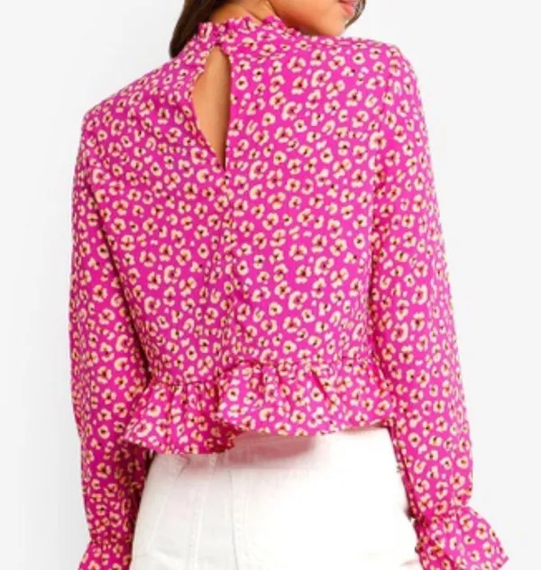 NWT Cotton On Bree Frill Leopard Blouse - Image 3