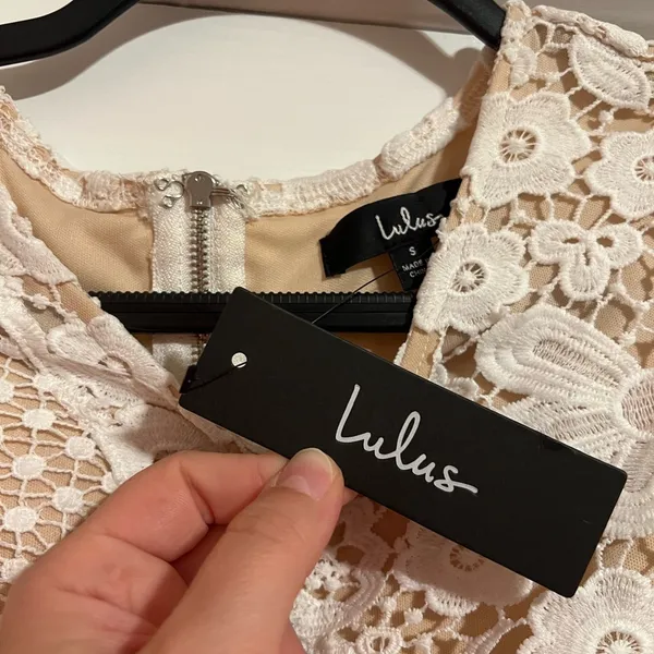 #131 Lulus • My Dearest White Lace • Short Sleeve Mini Dress Nwt - Image 8